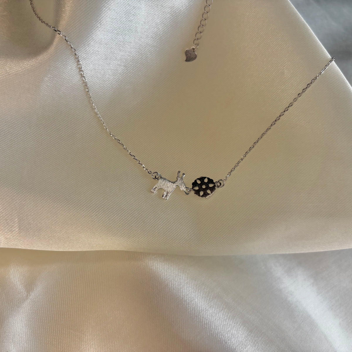 Pet Love Necklace | Sterling Silver Dog & Paw Print Necklace for Pet Lovers