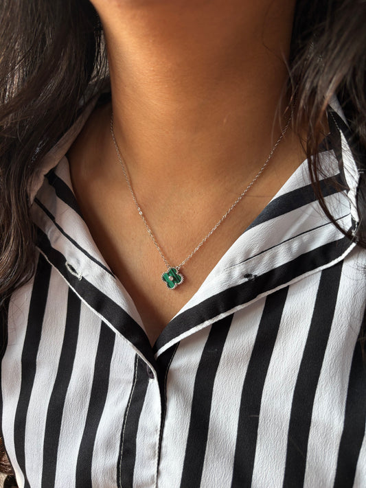 Lucky Clover Necklace | 925 Sterling Silver Pendant Necklace for Women
