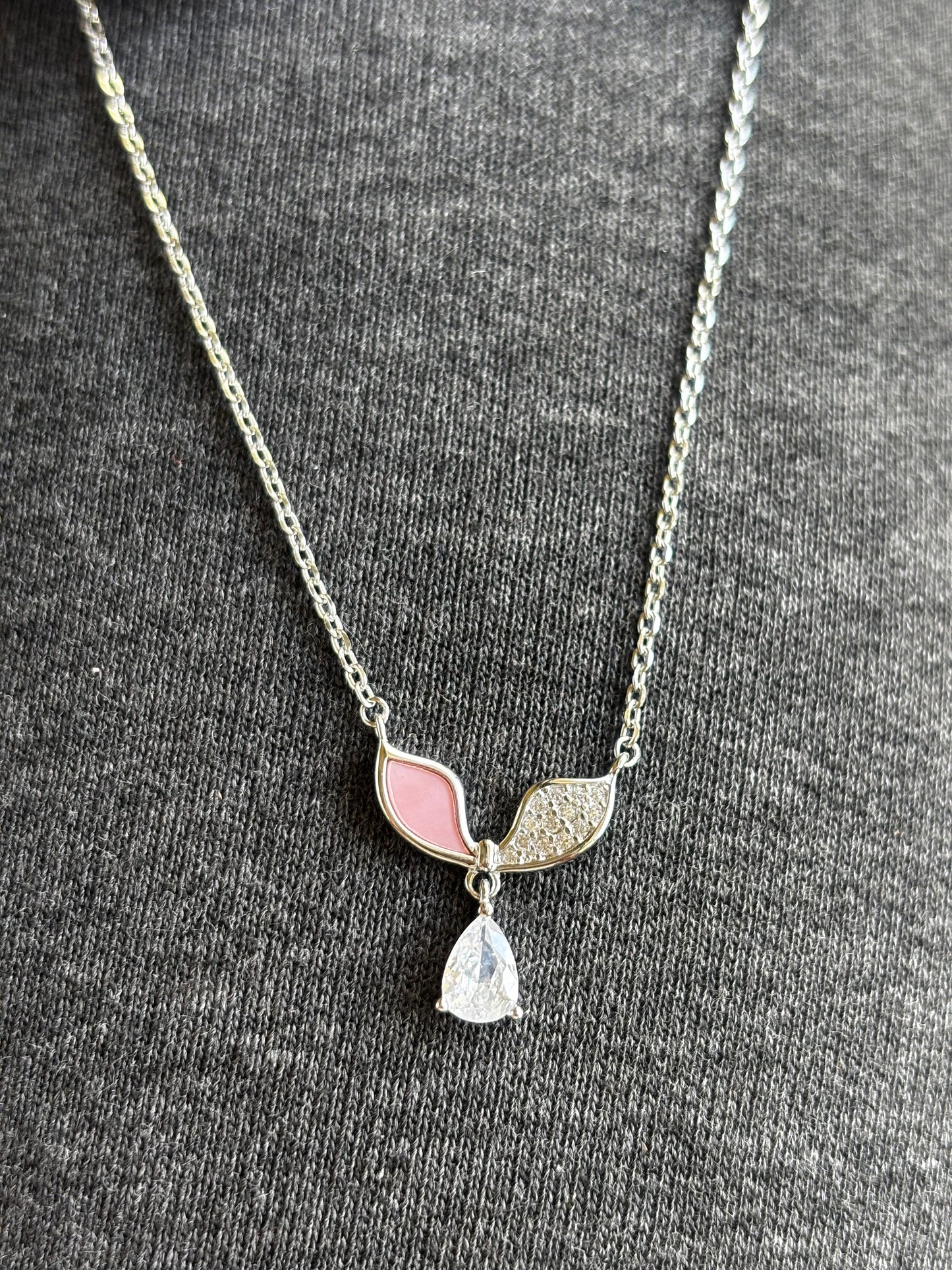 Pink Gleam Necklace | 925 Sterling Silver Pendant Necklace for Women