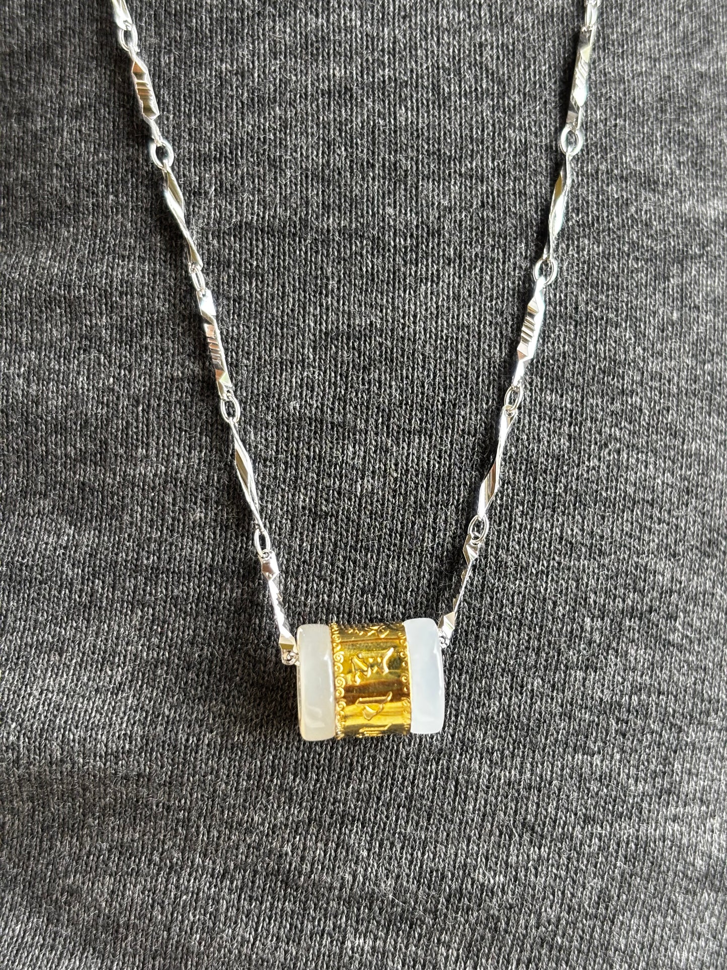 Lustre Harmony Necklace | Sterling Silver Two-Tone Pendant for Women