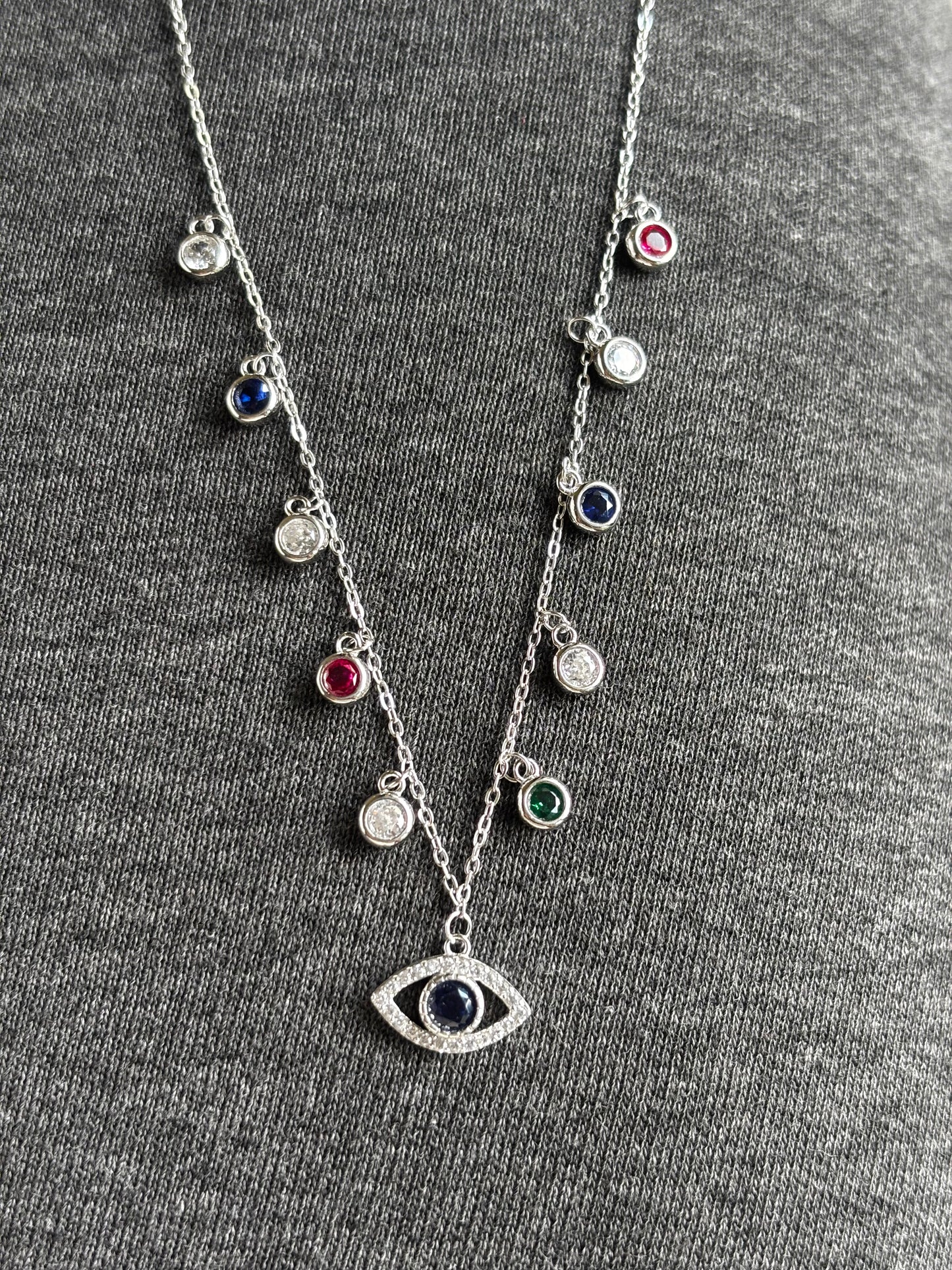 Guardian Glow Necklace - 925 Sterling Silver Evil Eye Necklace