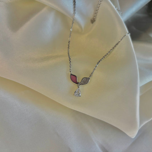 Pink Gleam Necklace | 925 Sterling Silver Pendant Necklace for Women