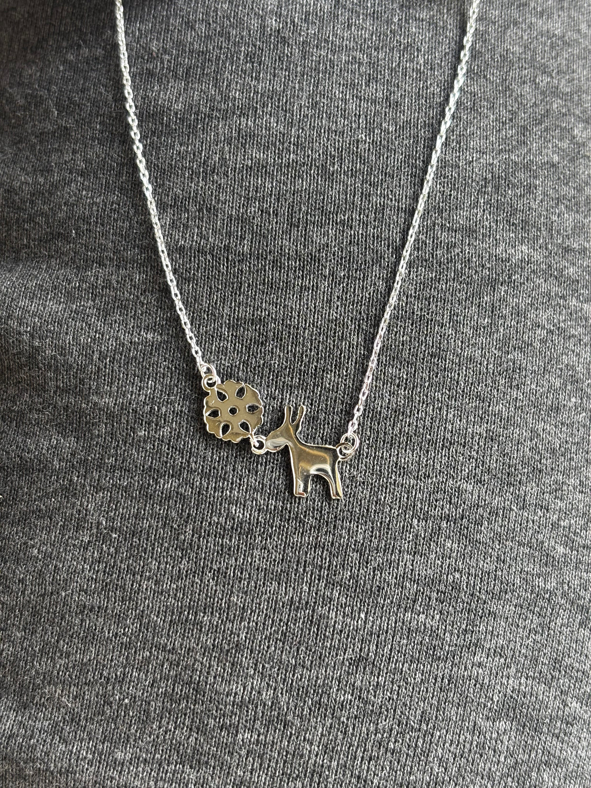 Pet Love Necklace | Sterling Silver Dog & Paw Print Necklace for Pet Lovers