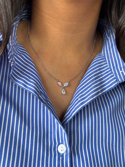 Pink Gleam Necklace | 925 Sterling Silver Pendant Necklace for Women