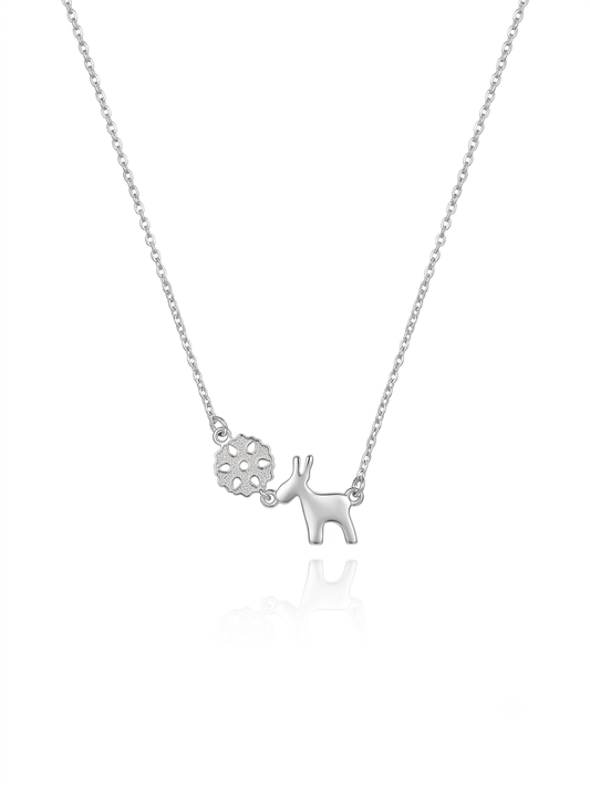 Pet Love Necklace | Sterling Silver Dog & Paw Print Necklace for Pet Lovers