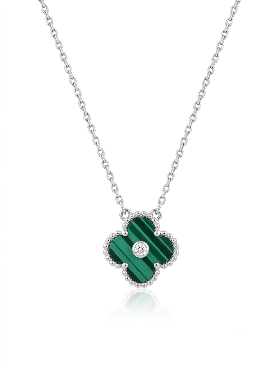 Lucky Clover Necklace | 925 Sterling Silver Pendant Necklace for Women