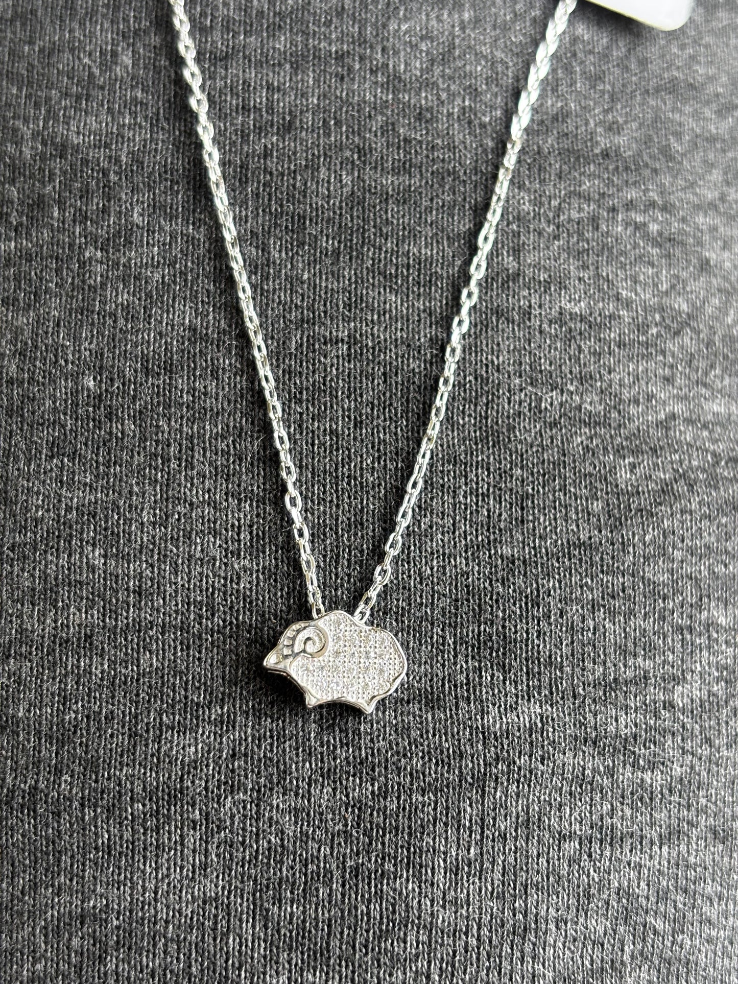 Woolly Charm Necklace | 925 Sterling Silver Sheep Necklace