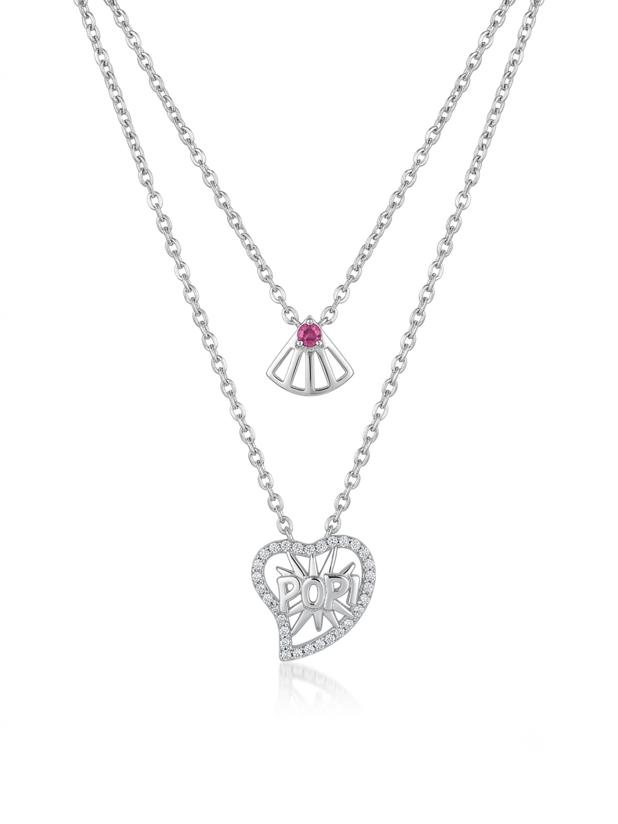 Pop Heart Necklace | 925 Sterling Silver Pendant Necklace for Women