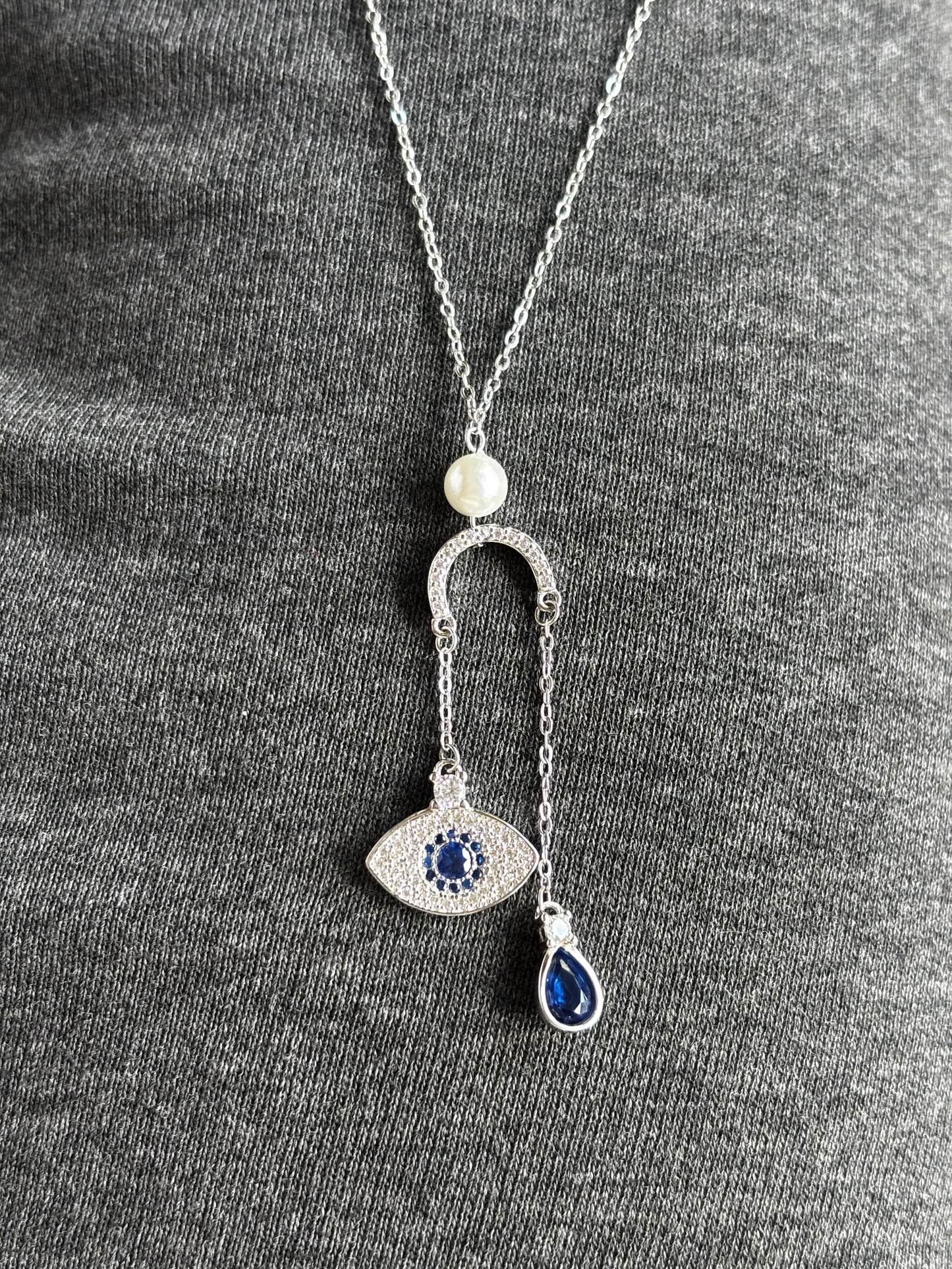 Elysian Eye Necklace - Sterling Silver Evil Eye Pendant