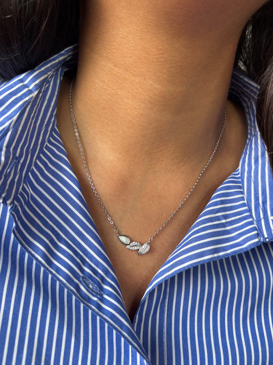 Whisper Leaf Necklace | Sterling Silver Leaf Pendant for Women