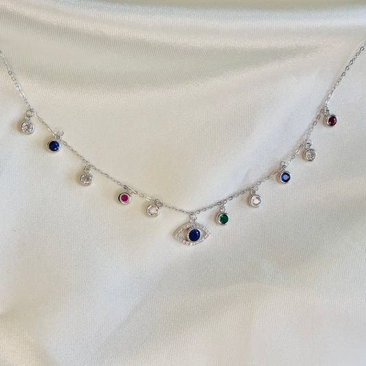 Guardian Glow Necklace - 925 Sterling Silver Evil Eye Necklace